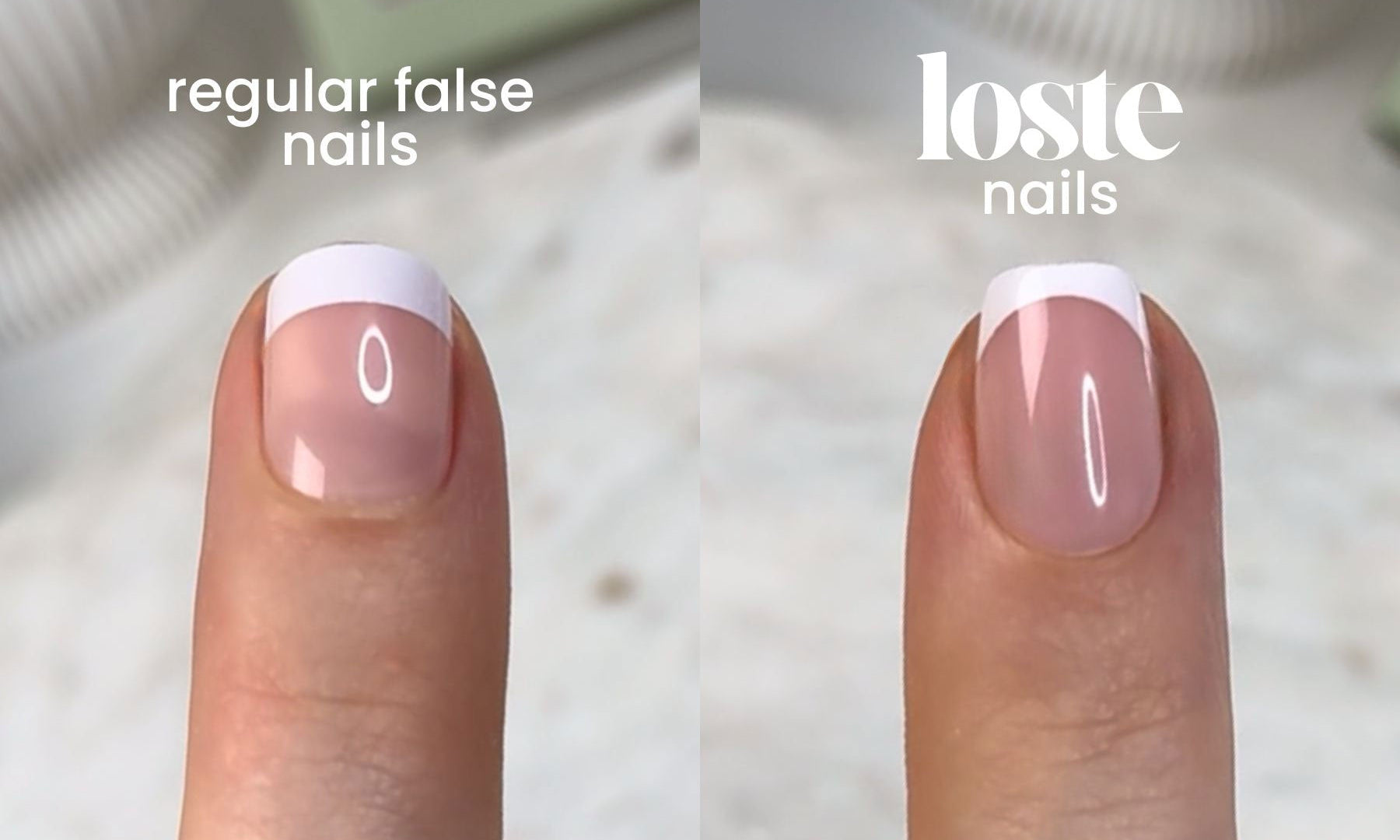 Loste realistic square soft-gel press-on nails