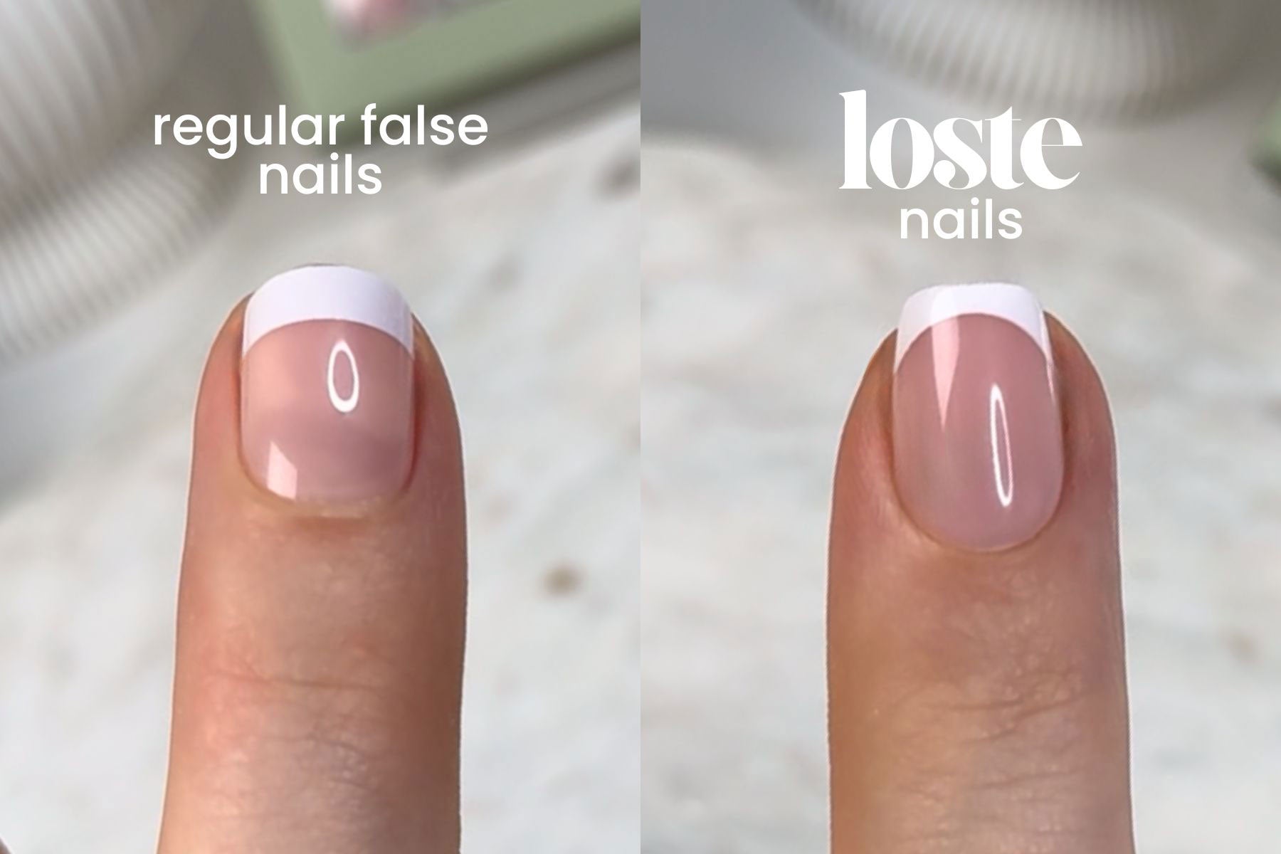 Loste realistic square soft-gel press-on nails