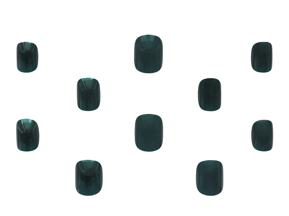 green short false nails