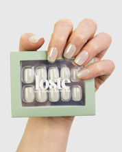 Loste press-on nails short square chrome