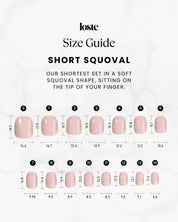 Loste press-on nails size guide