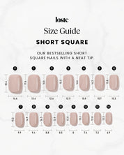 Loste press-on nails size guide