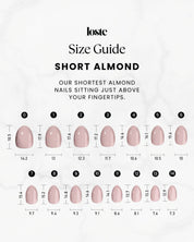 Loste press-on nails size guide