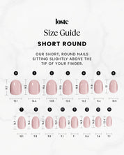 Loste press-on nails size guide