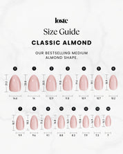 Loste press-on nails size guide