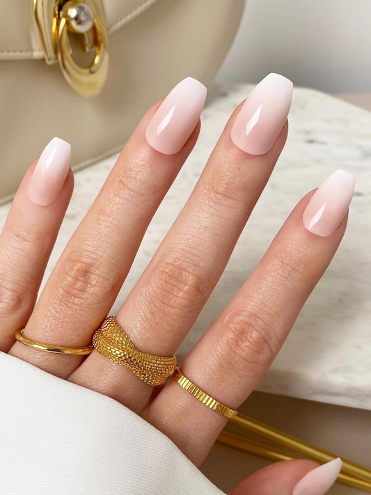 french tip false nails with glue